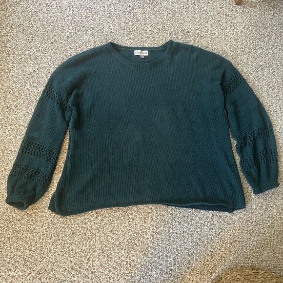 Knox Rose Women Sweater Plus Size XXL Teal Blue Knit Boho Textured Chenille Soft - Picture 1 of 6